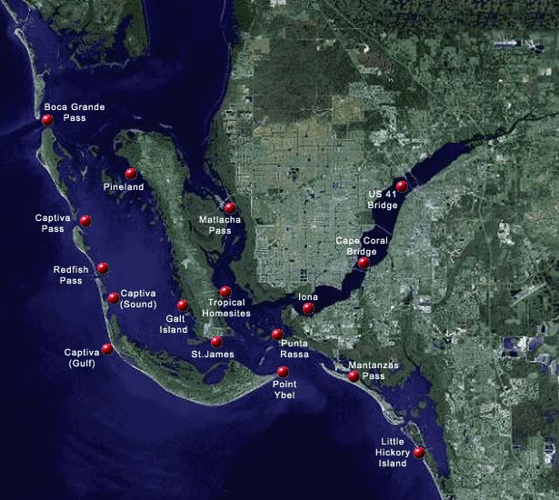 Boat rental Cape Coral - Tide Map of Lee Ccounty Tide Map of Lee Ccounty